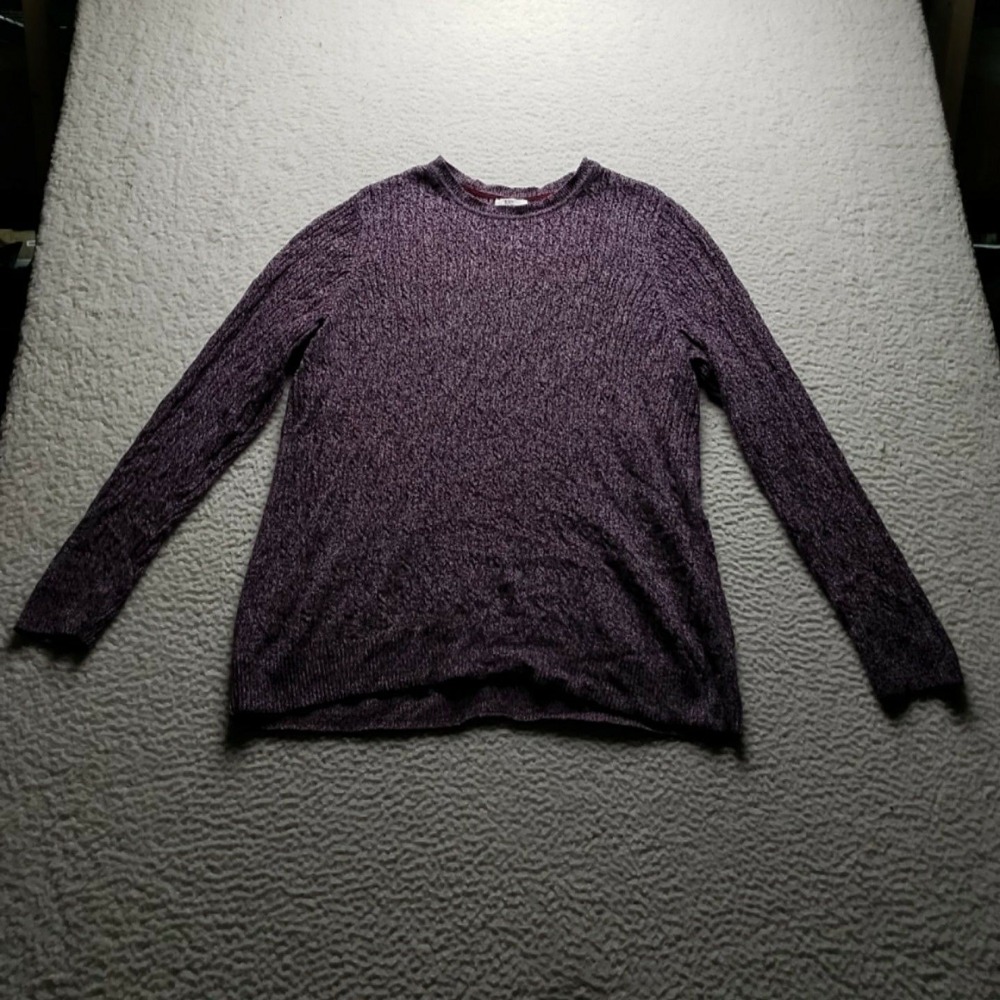 Kim Rogers Sweater Womens Plus 1X Purple Crew Neck Long Sleeve Knit Pullover